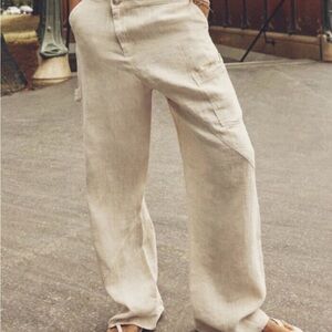 Zara asymmetric waist linen pants